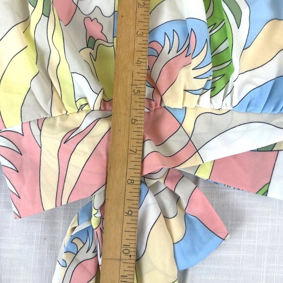 Milk & Honey pastel crop top off shoulder balloon sleeves bow boho retro arty XL - Picture 5 of 12